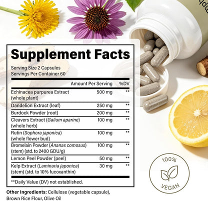 Lymphatic Drainage Supplements, Lymphatic Drainage Capsules for Immune