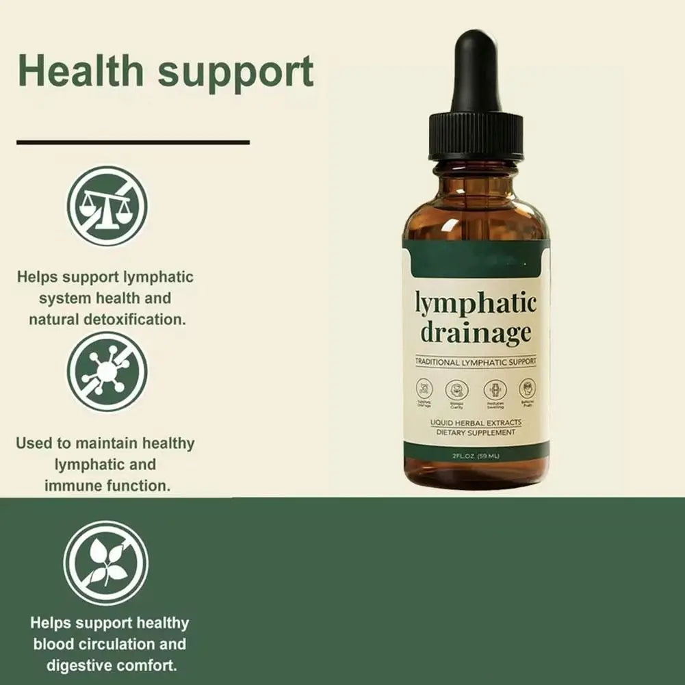 Lymphatic Drainage Drops Natural Herbal Lymph Support Liquid for Body Swelling Relief and Toxin Elimination 59Ml 1/2/3Pcs